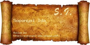 Soponyai Ida névjegykártya