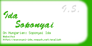 ida soponyai business card